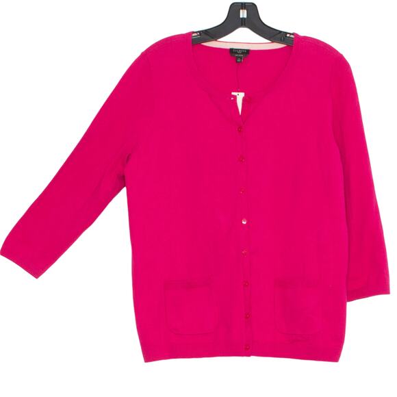 NWT Talbots Cardigan Sweater 3/4 Sleeve Cottage Preppy Y2K Retro Button Pink X - Picture 5 of 5